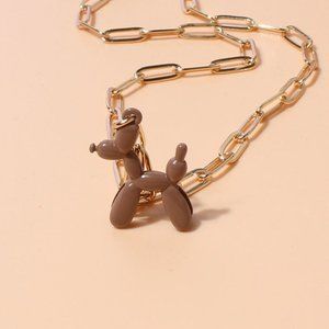 Minimal Gold Chain Balloon Dog Necklace